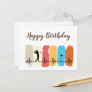 Carte Postale Joyeux anniversaire golfeur golf