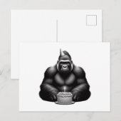 Carte Postale Joyeux Anniversaire Gorille (Devant / Derrière)