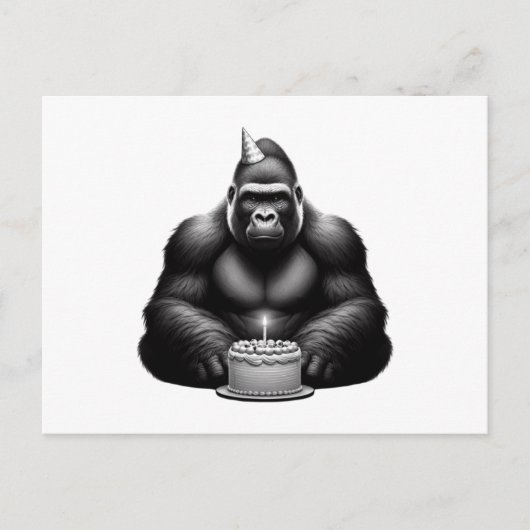 Carte Postale Joyeux Anniversaire Gorille (Devant)