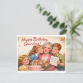Carte Postale Joyeux anniversaire grand-mère (Debout devant)