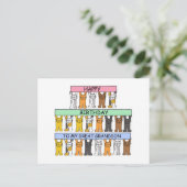 Carte Postale Joyeux Anniversaire Grand Petit-fils Cartoon Chats (Debout devant)