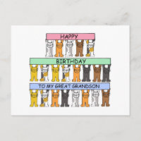 Joyeux Anniversaire Grand Petit-fils Cartoon Chats