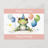 Joyeux Anniversaire Grenouille verte mignonne avec
