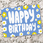Carte Postale Joyeux Anniversaire Groovy Daisies PERSONNALISÉ An