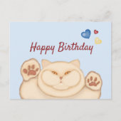 Carte Postale Joyeux anniversaire gros chat (Devant)
