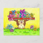 Carte Postale Joyeux Anniversaire Hibou (Devant)