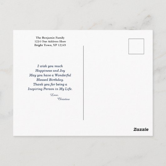 Carte Postale Joyeux Anniversaire Hommes Aquarelle Plantes Perso (Dos)