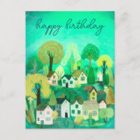 JOYEUX ANNIVERSAIRE Illustration de village de cam