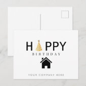 Carte Postale Joyeux Anniversaire Immobilier Professionnel (Devant / Derrière)
