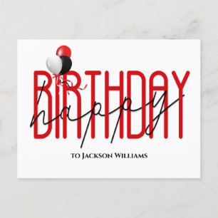 Carte Postale Joyeux anniversaire invitation  ballons