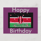 Carte Postale Joyeux anniversaire J'aime Kenya Postcard (Devant)