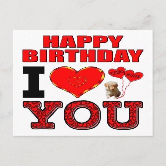 Carte Postale Joyeux anniversaire Je t'aime (Devant)