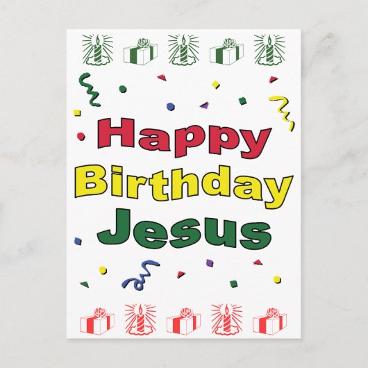 Carte Postale Joyeux anniversaire Jésus (Devant)