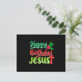 Carte Postale Joyeux Anniversaire Jésus Cadeau de Noël Joyeux No (Debout devant)