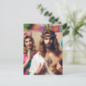 Carte Postale Joyeux Anniversaire Jésus Coloré (Debout devant)