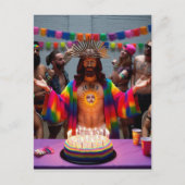 Carte Postale Joyeux Anniversaire Jésus Coloré (Devant)