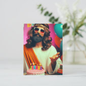 Carte Postale Joyeux Anniversaire Jésus Coloré (Debout devant)