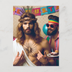 Carte Postale Joyeux Anniversaire Jésus Coloré Drôle