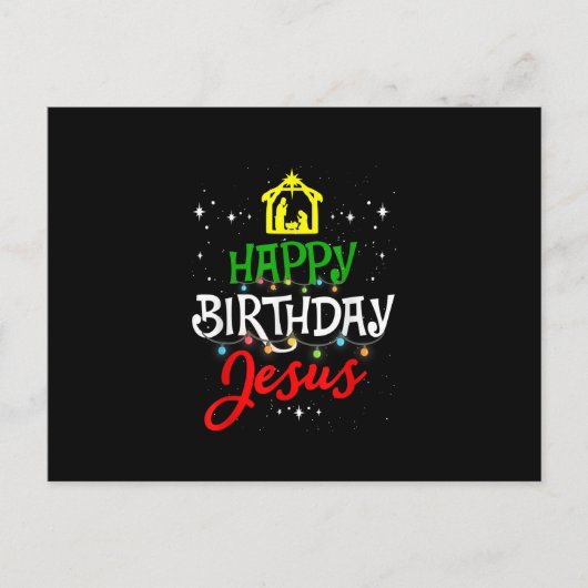 Carte Postale Joyeux anniversaire Jésus Noël Pyjama Noël Noël No (Devant)