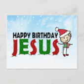 Carte Postale Joyeux Anniversaire Jésus Noël Stickman (Devant)