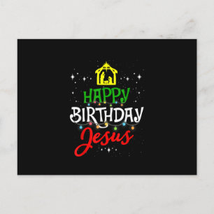 Carte Postale Joyeux Anniversaire Jésus Pyjama de Noël Vacances 
