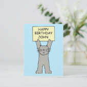Carte Postale Joyeux anniversaire John Cartoon Cat (Debout devant)