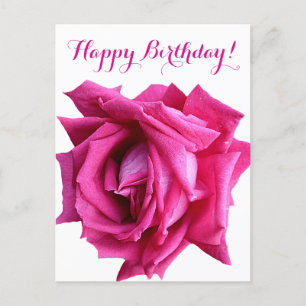 Carte Postale Joyeux anniversaire joli rose chaud couleur rose f