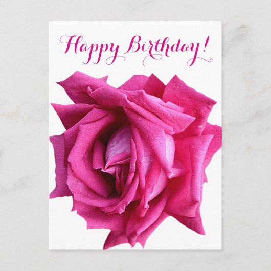 Carte Postale Joyeux anniversaire joli rose chaud couleur rose f (Devant)