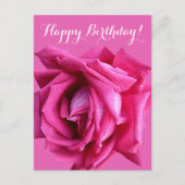 Carte Postale Joyeux anniversaire joli rose chaud rose floral si (Devant)