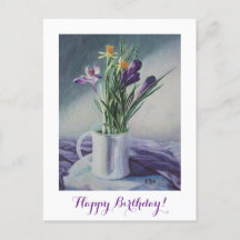 Joyeux anniversaire jolie fine art florale violett