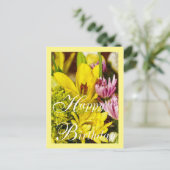 Carte Postale Joyeux Anniversaire Joyeux Bouquet Painterly (Debout devant)