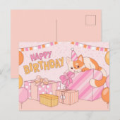 Carte postale joyeux anniversaire Kawaii (Devant / Derrière)