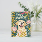 Carte Postale Joyeux Anniversaire Labrador  (Debout devant)