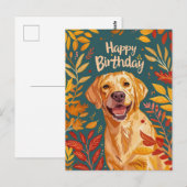 Carte Postale Joyeux Anniversaire Labrador (Devant / Derrière)