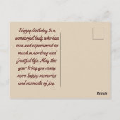 Carte Postale Joyeux Anniversaire Lady Grunge Floral 17 (Dos)