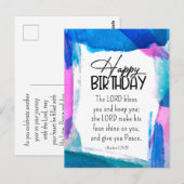 Carte Postale Joyeux anniversaire Le Seigneur vous bénisse Nombr (Devant / Derrière)