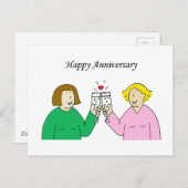 Carte Postale Joyeux anniversaire lesbien (Devant / Derrière)