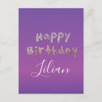 Joyeux Anniversaire lettrage à bulles pailleté omb