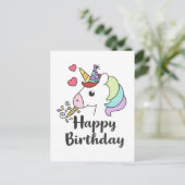 Carte Postale Joyeux Anniversaire Licorne – Création de Fête Ado (Debout devant)