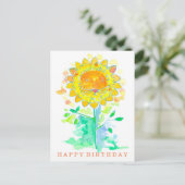 Carte Postale Joyeux Anniversaire Lion Flower (Debout devant)