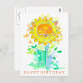 Carte Postale Joyeux Anniversaire Lion Flower (Devant / Derrière)