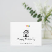 Carte Postale Joyeux Anniversaire Maison Ballons Immobilier (Debout devant)