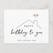 Carte Postale Joyeux Anniversaire Maison de l'Immo Ballons (Devant)