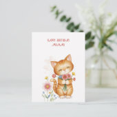 Carte Postale Joyeux anniversaire maman chat (Debout devant)
