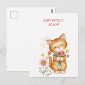 Carte Postale Joyeux anniversaire maman chat (Devant / Derrière)