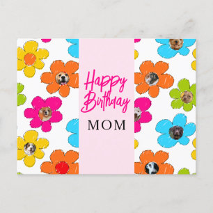Carte Postale Joyeux Anniversaire Maman Collage Photo de Chien F