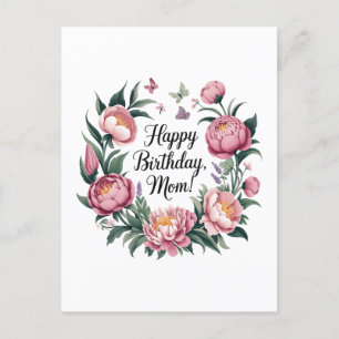 Carte Postale Joyeux Anniversaire Maman Dessin Floral 