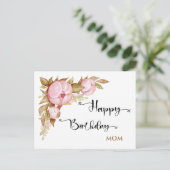 Carte Postale Joyeux Anniversaire maman Floral Aquarelle (Debout devant)