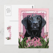 Carte Postale Joyeux Anniversaire Maman - Labrador - Noir - Gage (Devant / Derrière)
