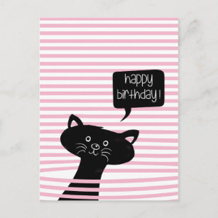 Cartes Postales Joyeux Anniversaire Chat Noir Originales Zazzle Be